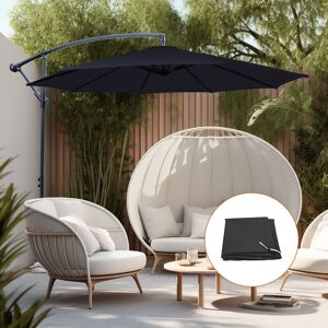 GREENBAY 3M Black Outdoor Garden Banana Parasol with Cover Sun Shade Patio Hanging Umbrella Cantilever