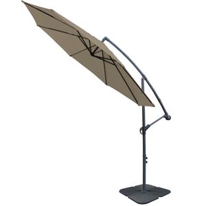 Green Bay - 3M Cantilever Banana Umbrella Garden Sun Shade Hanging Taupe Parasol with Base Weight