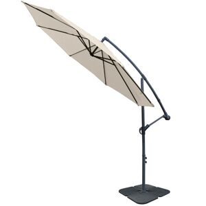 Green Bay - 3M Cantilever Banana Umbrella Garden Sun Shade Hanging Cream Parasol with Base Weight