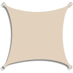 CYSLMUK 3x 4 m Shade Sail, Sun Protection Fabric, Breathable, Water Permeable, for Terrace, Garden, Balcony, Camping, Rectangular, Concave, Beige