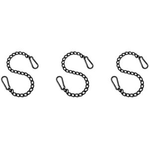 Tlily - 3X Steel Hanging Chair Chain with 6 Carabiners, Heavy Duty Porch Swing Hammock Chain Kit,for Hammock Swings(66cm)