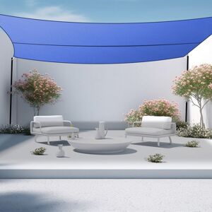 Aquariss - 3x2m Sun Shade Sail Rectangle Canopy Polyester Shade Cover Sunscreen Awning for Patio Party Backyard Lawn Garden Outdoor Activities - Blue
