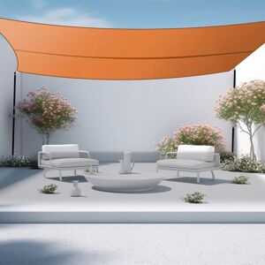 Aquariss 3x2m Sun Shade Sail Rectangle Canopy Polyester Shade Cover Sunscreen Awning for Patio Party Backyard Lawn Garden Outdoor Activities - Orange