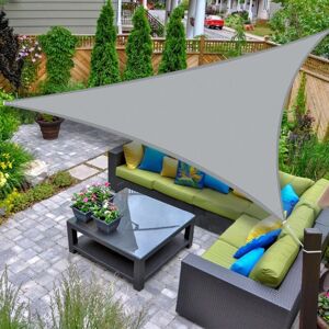BEIJIYI 3x3x3m Triangle Waterproof Shade Sail UV Protection for Patio Garden Outdoor - Light Grey