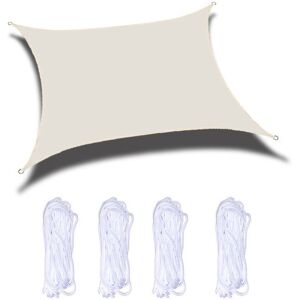 Linghhang - 3x4 Meter Rectangle Shade Sail Waterproof Sun Shade Sail Water Resistant Anti uv 4x3m for Garden Terrace Patio, Cream