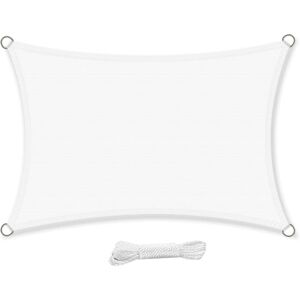 Linghhang - 3x4 Meter Rectangle Shade Sail Waterproof Sun Shade Sail Water Resistant Anti uv 4x3m for Garden Terrace Patio,White