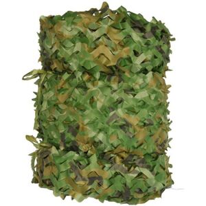 CYSLMUK 3 x 6 meters, rectangular sunshade made of green camouflage net, camouflage design, anti-aerial photography