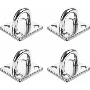 Cyslmuk - 4 Pack 6mm Durable 304 Marine Stainless Steel Eyelet Panels for Wall Ceiling Swing Hammock (No Screws)
