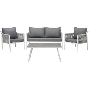 Beliani - Garden Sofa Set Modern Grey Aluminium Frame Polyester Cushion 4 Piece Latina