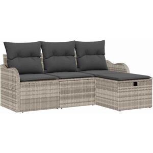 Vidaxl - Garden Sofa Set 4 pcs Light grey 176 x 117 x 85 cm Poly rattan