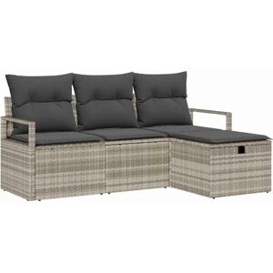 Vidaxl - Garden Sofa Set 4 pcs Light grey 175 x 117 x 85 cm Poly rattan