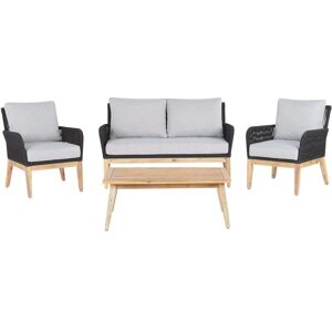 BELIANI Garden Lounge Set with Table 4 Seater MERANO Acacia Wood Grey