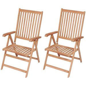 Reclining Garden Chairs 2 pcs Solid Teak Wood Vidaxl