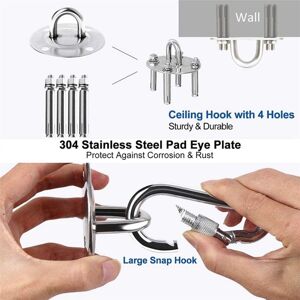 Tlily - 4X Stainless Steel Suspension Ceiling Hook for Hanging Yoga Swing Hammock Boxing Punch Bag Gym Wall Ring Hook