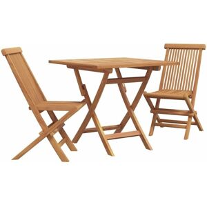 Garden Dining Set 2 pcs Brown Solid teak wood Vidaxl