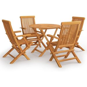 Vidaxl - 5 Piece Garden Dining Set Solid Teak Wood
