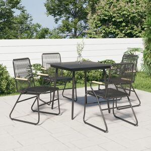 Bonnevie - 5 Piece Garden Dining Set,Garden Lounge Set Black pvc Rattan VSVS720685