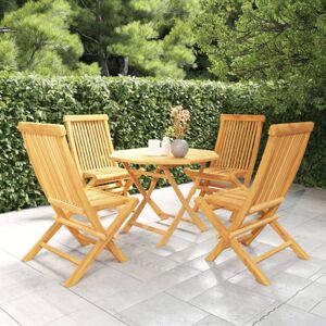 BONNEVIE 5 Piece Garden Dining Set,Outdoor Dining Set Solid Teak Wood VSVS278885