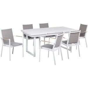BELIANI Garden Dining Set 6 Seater VALCANETTO/BUSSETO Metal Grey