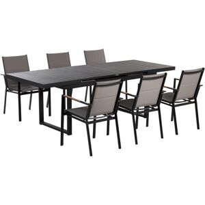 BELIANI Garden Dining Set 6 Seater VALCANETTO/BUSSETO Metal Black