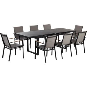 BELIANI Garden Dining Set 8 Seater VALCANETTO/BUSSETO Metal Black