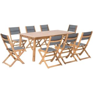 BELIANI Garden Dining Set 8 Seater CESANA Acacia Wood Light Brown