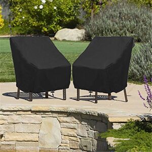 Garden Chair Cover 2 pcs, 210D Oxford Fabric Stackable Garden Chair Cover, Outdoor Chair Cover with Rope and Buckle - Alwaysh