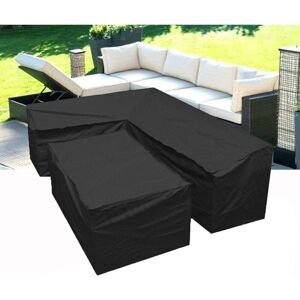 ALWAYSH Garden Sofa Cover - Garden Furniture Protective Cover with Drawstrings at the Bottom, L-Shaped Garden Furniture Cover (l Shape 270x270x90 cm + Square