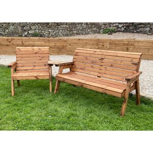 CHARLES TAYLOR TRADING Charles Taylor Grand 4 Seater Wooden Angled Companion Bench Chair Seat