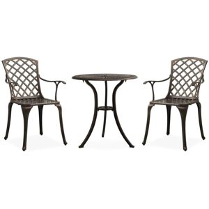Minkurow - 3 Piece Bistro Set Cast Aluminium Bronze vidaXL
