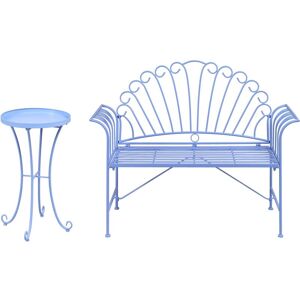 BELIANI Bistro Set CAVINIA Metal Light Blue