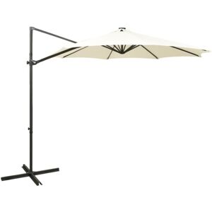 Bonnevie - Cantilever Garden Parasol,Garden Umbrella with Pole and led Lights Sand 300 cm VSVS172352