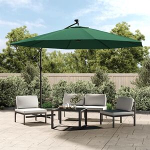 Bonnevie - Cantilever Garden Parasol,Outdoor Parasol with led Lights and Metal Pole 350 cm Green VSVS983506