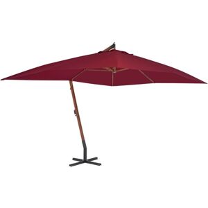 Bonnevie - Cantilever Garden Parasol,Outdoor Parasol with Wooden Pole 400x300 cm Bordeaux Red VSVS218789