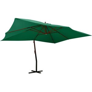 BONNEVIE Cantilever Garden Parasol,Outdoor Parasol with Wooden Pole 400x300 cm Green VSVS774439