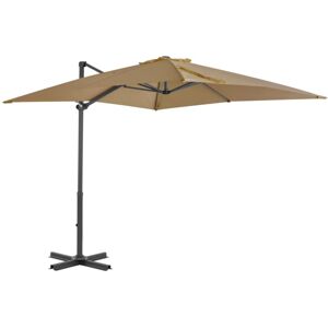 Cantilever Garden Parasol with Aluminium Pole Taupe 250x250 cm vidaXL