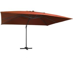 Cantilever Garden Parasol with LED Lights Terracotta 400x300 cm vidaXL