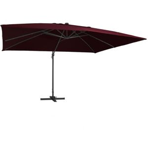 Cantilever Garden Parasol with led Lights Bordeaux Red 400x300 cm Vidaxl