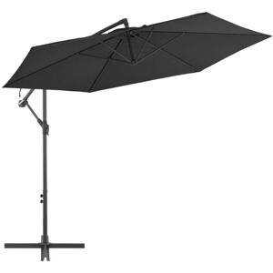 Cantilever Garden Parasol with Aluminium Pole 300 cm Black vidaXL