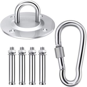 MEMKEY Ceiling hook for hanging chair, stainless steel for love swing, suspension, hammock, punching bag, silver
