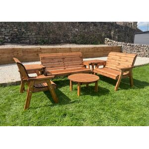 Charles Taylor - Wooden Companion Angled Garden 3 Seater Chair Bench fp