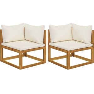 Sectional Corner Sofas 2 pcs with Cushions Cream White vidaXL