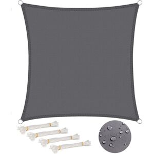 Cyslmuk - Cool Area Square Shade Sail 2.5x2.5m Waterproof Shade Cloth uv Protection for Patio Garden, Terrace, Outdoor, Balcony, Grey Color