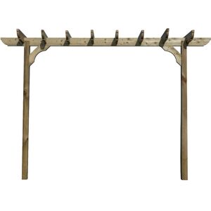 Arbor Garden Solutions - Corbel Single Beam Pergola, Plant Climbing Arbour, 2.4m (2 Uprights), (3 row kit), Rustic Brown