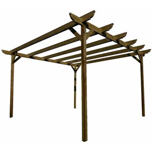 Arbor Garden Solutions - Corbel Wooden Garden Pergola Kit, 2.4m x 2.4m , (4 uprights) Light green