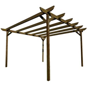 Arbor Garden Solutions - Corbel Wooden Garden Pergola Kit, 2.4m x 3.6m , (4 uprights) Light green