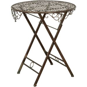 Biscottini - Folding Wrought Iron Coffee Table Garden, Bar and Restaurant Round Table Outdoor Decorative Tea Table