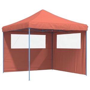 Vidaxl - Foldable Party Tent Pop-Up with 2 Sidewalls Terracotta