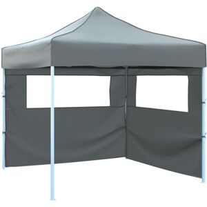 Vidaxl - Foldable Party Tent Pop-Up with 2 Sidewalls 3x3 m Anthracite