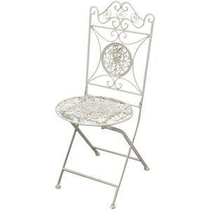 Biscottini - Wrought iron chair Folding chair Garden and terrace chair with decorative motifs Outdoor chair Interior chairs Vintage Style